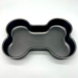 Dog bone large shaped cake/ cookie pan. Non stick silver